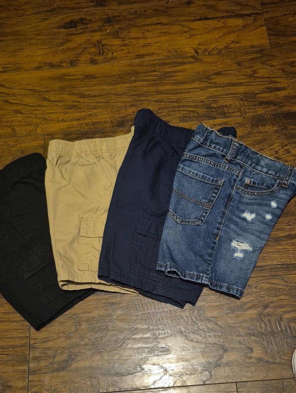 The Children's Place Cargo & Denim Short Pack - Black, Tan, Navy, Blue Denim